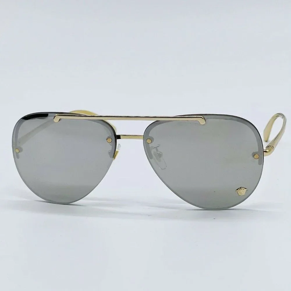 New! Versace Aviator Unisex Grey Sunglasses w/ box